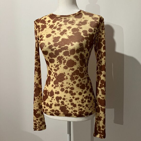 Nanushka Lymee Long Sleeve Tie Dye Mesh Top NWT Size Small - Picture 7 of 11